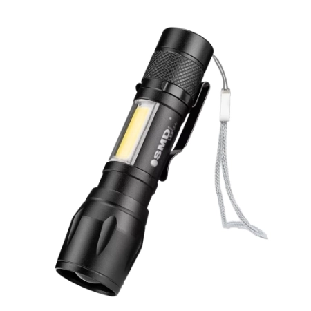 Latarka LED Zoom Aku 5W XPE + COB + Etui